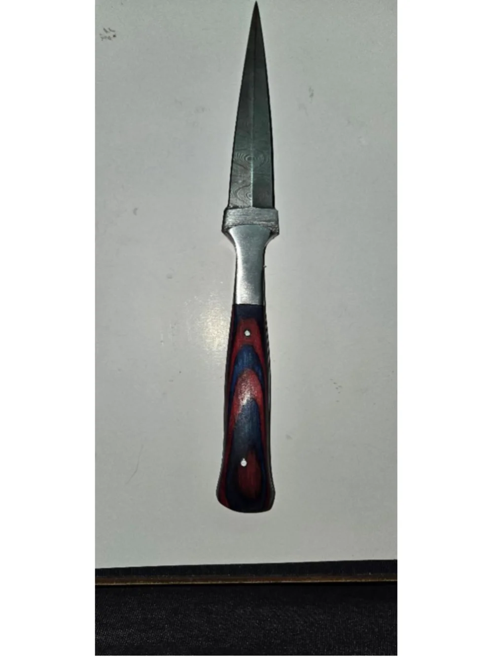 Custom Handmad Louis Martin Damascus Layered Knife Dagger w/ Sheath Double edge